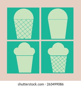 Ice cream, icon. vector Flat design