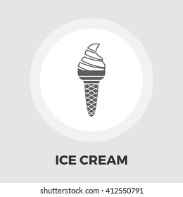 Ice Cream Icon Vector. Flat icon isolated on the white background. Editable EPS file. Vector illustration.