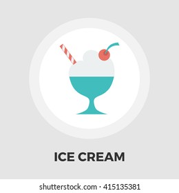 Ice Cream Icon Vector. Flat icon isolated on the white background. Editable EPS file. Vector illustration.