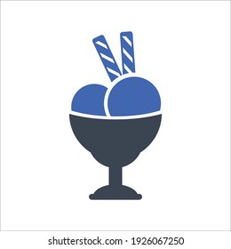 Icono de crema de hielo, gráficos vectoriales