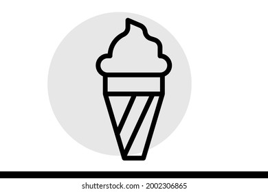 Ice Cream icon in vector graphics can be used for web and printed designs or printable projects.  Cafe and Restaurant related vector line icons. 

