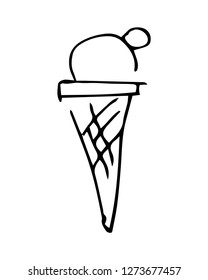 ice cream icon. vector. hand drawing