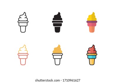 ice cream icon vector illustration with different style design. isolated on white background