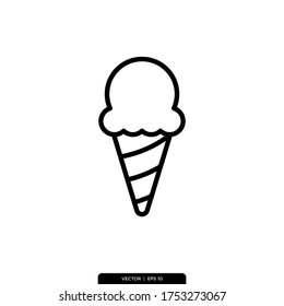 Ice Cream Icon Vector Illustration Logo Template