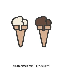 Icono de helado. Ilustración vectorial en diseño plano