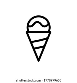 ice cream icon vector illustration outline style. summer icon set.