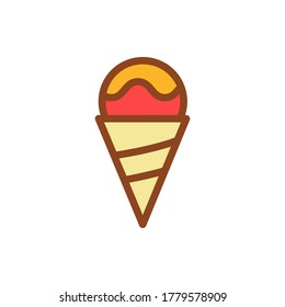 ice cream icon vector illustration filled outline style. summer icon set.