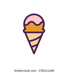 ice cream icon vector illustration filled outline style. food icon set.