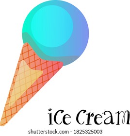 Ice cream icon vector illustration isolated on white background with title