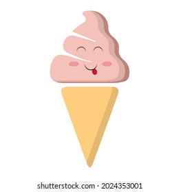 Ice cream icon. Vector illustration . Label.