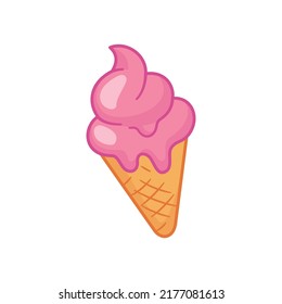 Icono de helado. Ilustración vectorial aislada en fondo blanco.