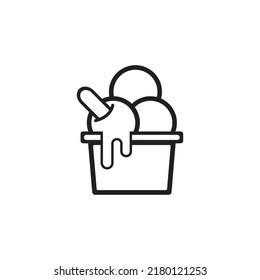 diseño del logotipo de la ilustración del vector del icono de helado