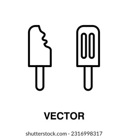 ilustración vectorial de icono de helado en fondo blanco. 