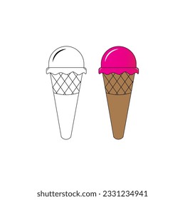 diseño del logotipo de la ilustración del vector del icono de helado
