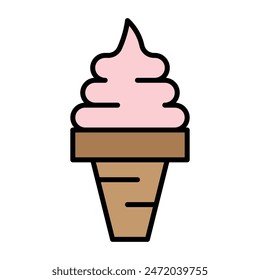 Ice cream icon, vector illustration, filled style, best used for web