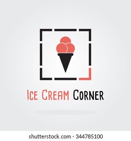 Ice Cream icon. Vector illustration flat design.