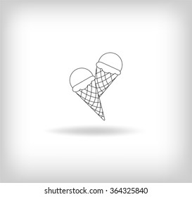 Ice Cream Icon. Vector Illustration