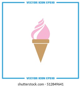 ice cream icon vector illustration eps10. Isolated badge flat design for website or app - stock graphics