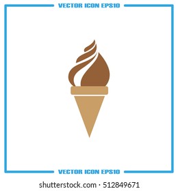 ice cream icon vector illustration eps10. Isolated badge flat design for website or app - stock graphics