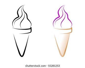 Ice cream icon - vector illustration