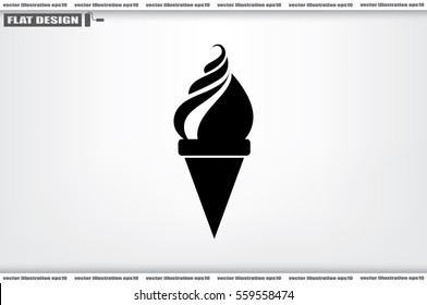 ice cream icon vector illustration eps10. Isolated badge flat design for website or app - stock graphics.