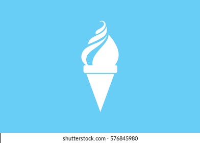 ice cream icon vector illustration eps10. Isolated badge flat design for website or app - stock graphics.