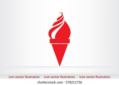ice cream icon vector illustration eps10. Isolated badge flat design for website or app - stock graphics.