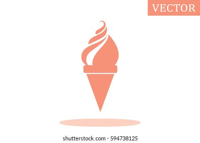 ice cream icon vector illustration eps10. Isolated badge flat design for website or app - stock graphics