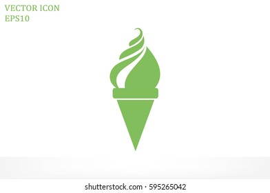 ice cream icon vector illustration eps10. Isolated badge flat design for website or app - stock graphics.
