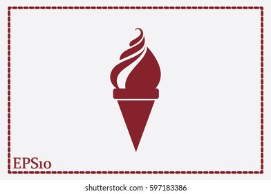 ice cream icon vector illustration eps10. Isolated badge flat design for website or app - stock graphics