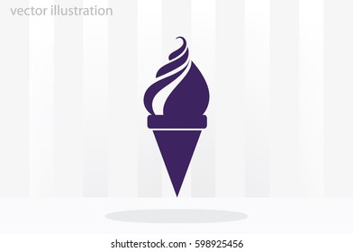 ice cream icon vector illustration eps10. Isolated badge flat design for website or app - stock graphics