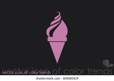 ice cream icon vector illustration eps10. Isolated badge flat design for website or app - stock graphics.