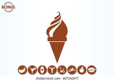 ice cream icon vector illustration eps10. Isolated badge flat design for website or app - stock graphics
