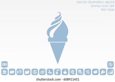 ice cream icon vector illustration eps10. Isolated badge flat design for website or app - stock graphics