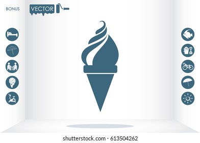 ice cream icon vector illustration eps10. Isolated badge flat design for website or app - stock graphics