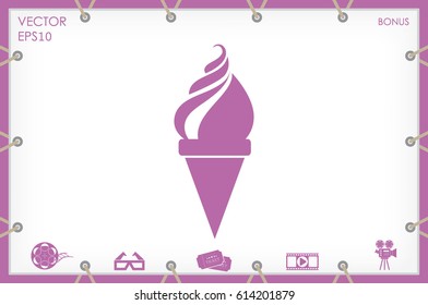 ice cream icon vector illustration eps10. Isolated badge flat design for website or app - stock graphics