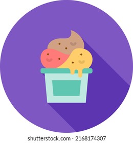 Imagen vectorial de icono de helado. También se puede utilizar para la comida, las bebidas y la pastelería. Adecuado para aplicaciones móviles, aplicaciones web y medios impresos.