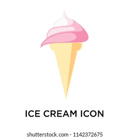 Ice cream icon vector isolated on white background for your web and mobile app design, Ice cream logo concept
