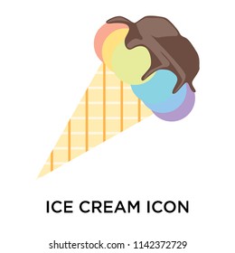 Ice cream icon vector isolated on white background for your web and mobile app design, Ice cream logo concept