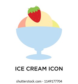 Ice cream icon vector isolated on white background for your web and mobile app design, Ice cream logo concept