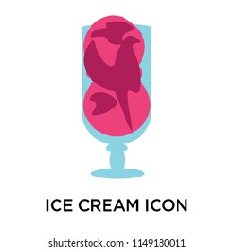 Ice cream icon vector isolated on white background for your web and mobile app design, Ice cream logo concept