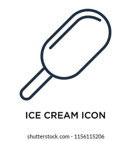 Ice cream icon vector isolated on white background, Ice cream transparent sign , thin pictogram or outline symbol design in linear style