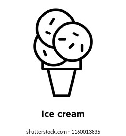 Ice cream icon vector isolated on white background, Ice cream transparent sign , line or linear sign, element design in outline style