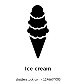 Ice cream icon vector isolated on white background, logo concept of Ice cream sign on transparent background, filled black symbol