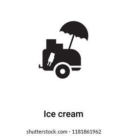 Ice cream icon vector isolated on white background, logo concept of Ice cream sign on transparent background, filled black symbol