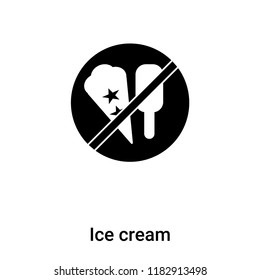 Ice cream icon vector isolated on white background, logo concept of Ice cream sign on transparent background, filled black symbol