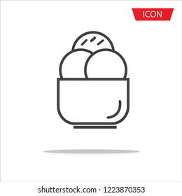 Ice cream icon vector isolated on white background.