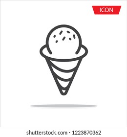 Ice cream icon vector isolated on white background.