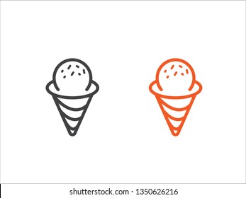 Ice cream icon vector isolated on white background.