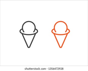 Ice cream icon vector isolated on white background.